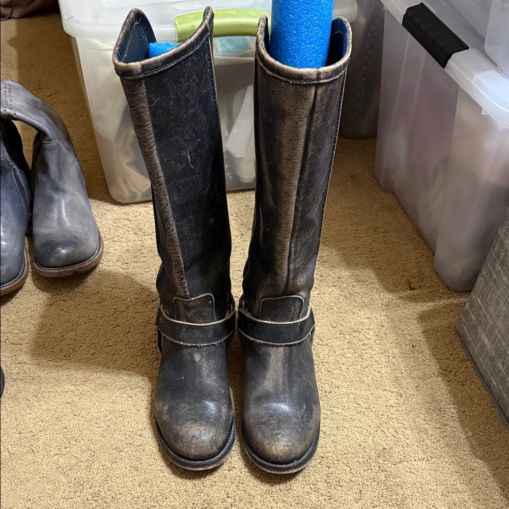 Circle G Distressed Dark Brown Leather Boots Size 8